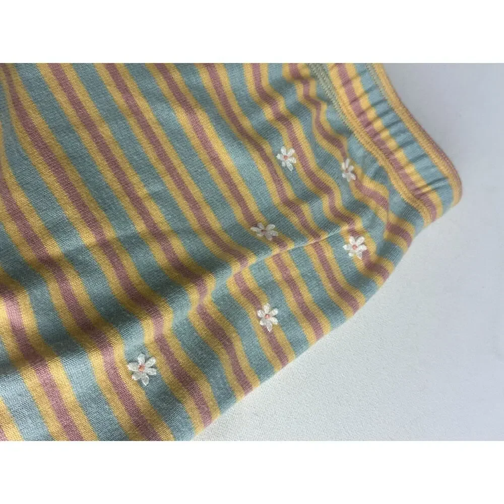 pj salvage Women’s Size XS striped pajama lounge pants daisy detail